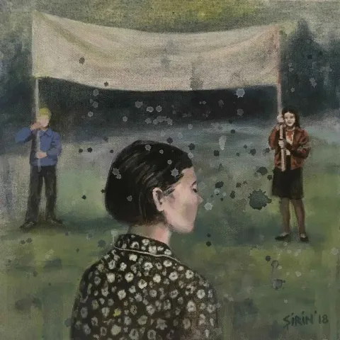 ŞİRİN YILMAZ — “İsimsiz”, 2018 "İsimsiz" eseri ŞİRİN YILMAZ tarafından 2018 yılında 25x25 cm ölçülerinde Tuval üzeri akrilik boya tekniği ile yapılmıştır.