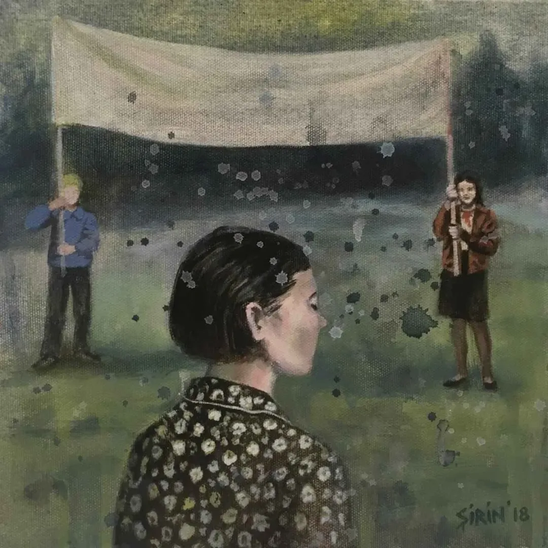 ŞİRİN YILMAZ — “İsimsiz”, 2018 "İsimsiz" eseri ŞİRİN YILMAZ tarafından 2018 yılında 25x25 cm ölçülerinde Tuval üzeri akrilik boya tekniği ile yapılmıştır.