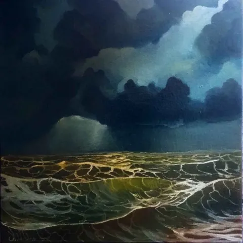 AĞIT UĞUR ULUDAĞ — 2018 Bu eser AĞIT UĞUR ULUDAĞ tarafından 2018 yılında 25x25 cm ölçülerinde Tuval üzeri yağlı boya tekniği ile yapılmıştır.