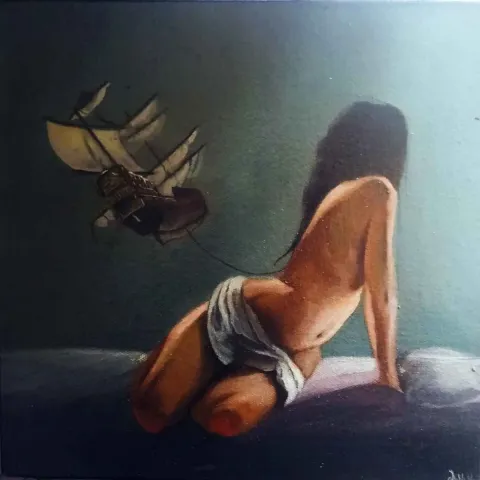 AĞIT UĞUR ULUDAĞ — 2018 Bu eser AĞIT UĞUR ULUDAĞ tarafından 2018 yılında 25x25 cm ölçülerinde Tuval üzeri yağlı boya tekniği ile yapılmıştır.