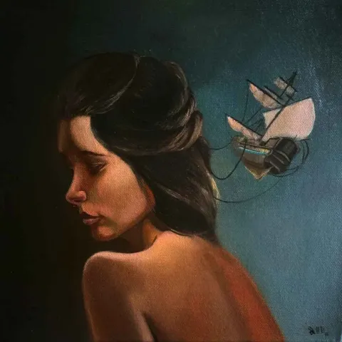 AĞIT UĞUR ULUDAĞ — 2018 Bu eser AĞIT UĞUR ULUDAĞ tarafından 2018 yılında 25x25 cm ölçülerinde Tuval üzeri yağlı boya tekniği ile yapılmıştır.