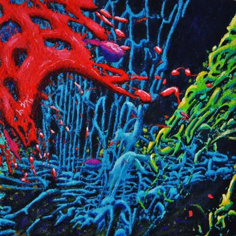 ALİ İRGİN — “Esaret Ağları - Fosil Serisi”, 2018 "Esaret Ağları - Fosil Serisi" eseri ALİ İRGİN tarafından 2018 yılında 25x25 cm ölçülerinde Tuval üzeri akrilik boya tekniği ile yapılmıştır.