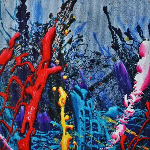 ALİ İRGİN — “Esaret Ağları - Fosil Serisi”, 2018 "Esaret Ağları - Fosil Serisi" eseri ALİ İRGİN tarafından 2018 yılında 25x25 cm ölçülerinde Tuval üzeri akrilik boya tekniği ile yapılmıştır.