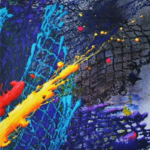 ALİ İRGİN — “Esaret Ağları - Fosil Serisi”, 2018 "Esaret Ağları - Fosil Serisi" eseri ALİ İRGİN tarafından 2018 yılında 25x25 cm ölçülerinde Tuval üzeri akrilik boya tekniği ile yapılmıştır.