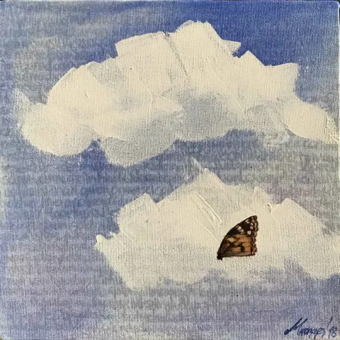 Bu eser BENGİSU MUAZZEZ KURTULUŞ tarafından 2018 yılında 25x25 cm ölçülerinde Tuval üzeri akrilik boya tekniği ile yapılmıştır.