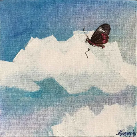 Bu eser BENGİSU MUAZZEZ KURTULUŞ tarafından 2018 yılında 25x25 cm ölçülerinde Tuval üzeri akrilik boya tekniği ile yapılmıştır.