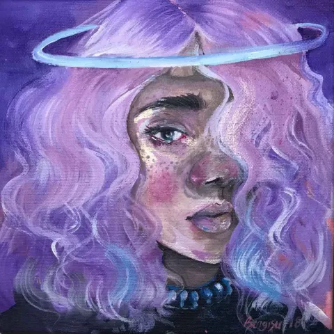 BENGİSU SUĞÜR — 2018 Bu eser BENGİSU SUĞÜR tarafından 2018 yılında 25x25 cm ölçülerinde Tuval üzeri akrilik boya tekniği ile yapılmıştır.