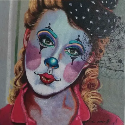 CENGİZHAN KONURALP — “Pokerface”, 2018 "Pokerface" eseri CENGİZHAN KONURALP tarafından 2018 yılında 25x25 cm ölçülerinde Tuval üzeri akrilik boya tekniği ile yapılmıştır.