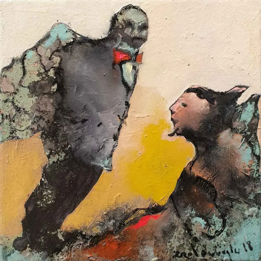 EROL PELİOĞLU — 2018 Bu eser EROL PELİOĞLU tarafından 2018 yılında 25x25 cm ölçülerinde Tuval üzeri yağlı boya tekniği ile yapılmıştır.