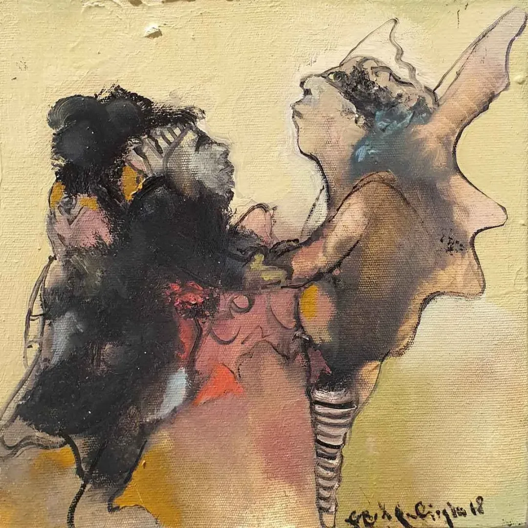 EROL PELİOĞLU — 2018 Bu eser EROL PELİOĞLU tarafından 2018 yılında 25x25 cm ölçülerinde Tuval üzeri yağlı boya tekniği ile yapılmıştır.