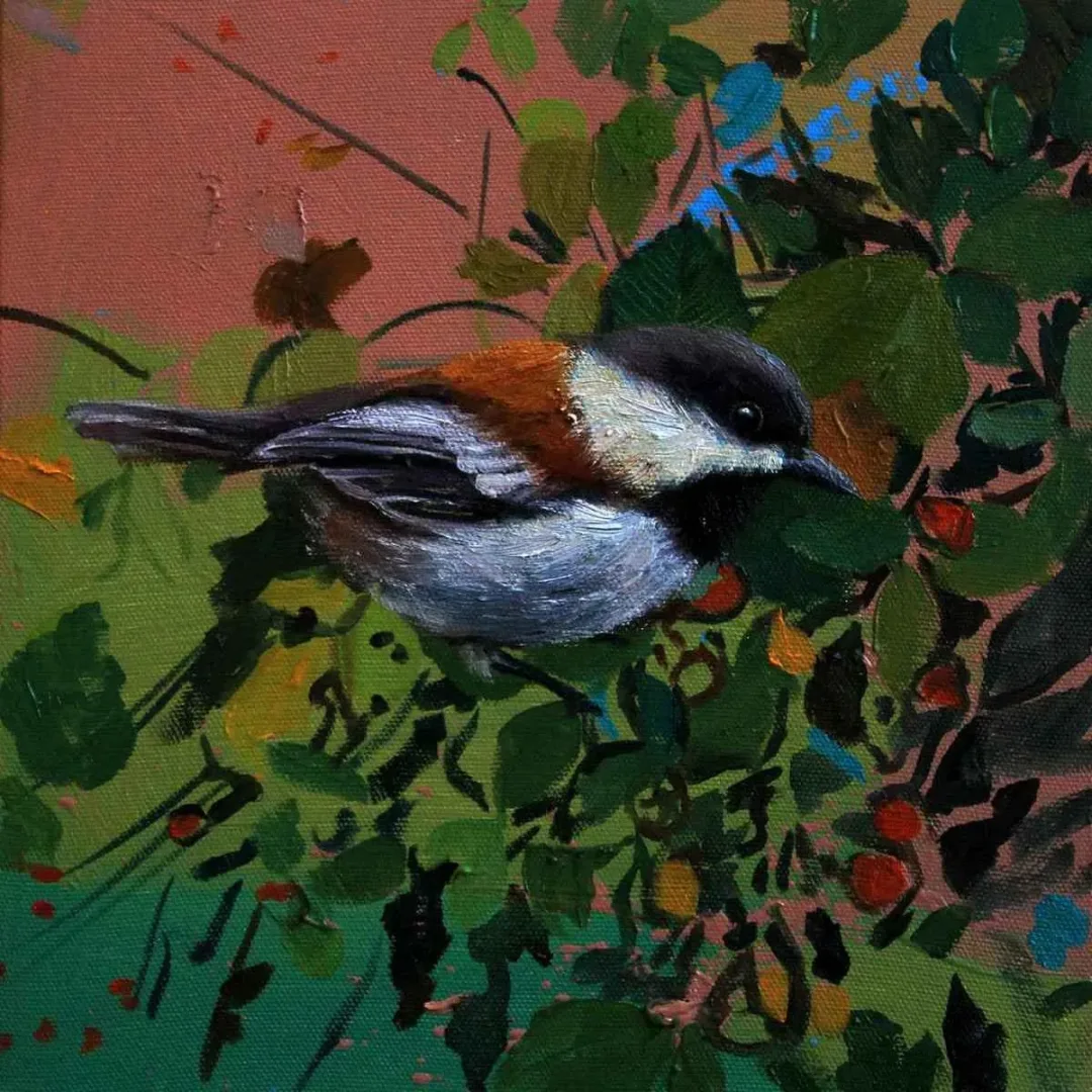 yakınlaştır "Dağ Baştankarası" eseri F. DENİZ KORKMAZ tarafından 2018 yılında 25x25 cm ölçülerinde Tuval üzeri yağlı boya tekniği ile yapılmıştır.