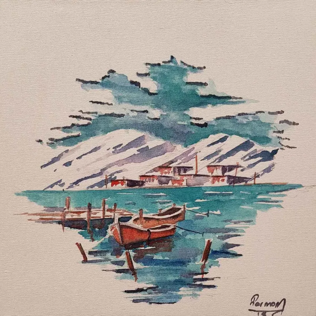 yakınlaştır "İsimsiz" eseri FERMAN AYDIN tarafından 2022 yılında 25x25 cm ölçülerinde Tuval üzeri sulu boya tekniği ile yapılmıştır.