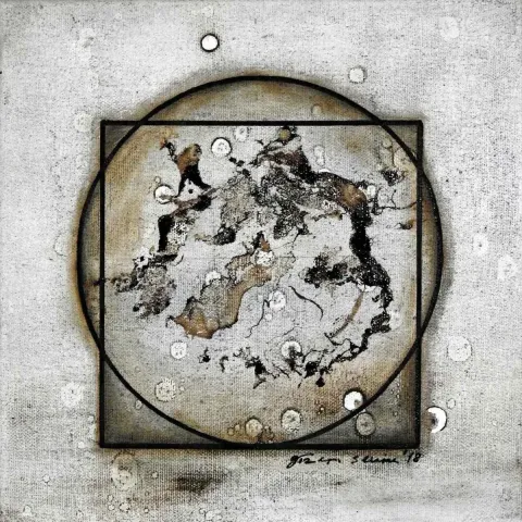 GİZEM SEVİNÇ — “Leonardo - Vitruvius İnsanı”, 2018 "Leonardo - Vitruvius İnsanı" eseri GİZEM SEVİNÇ tarafından 2018 yılında 25x25 cm ölçülerinde Tuval üzeri yağlı boya tekniği ile yapılmıştır.