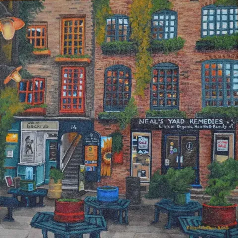 GÜLŞAH ÇALHAN — “amsterdam - londra”, 2018 "amsterdam - londra" eseri GÜLŞAH ÇALHAN tarafından 2018 yılında 25x25 cm ölçülerinde Tuval üzeri yağlı boya tekniği ile yapılmıştır.