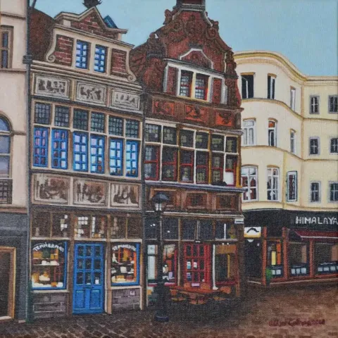 "gent" eseri GÜLŞAH ÇALHAN tarafından 2018 yılında 25x25 cm ölçülerinde Tuval üzeri yağlı boya tekniği ile yapılmıştır.