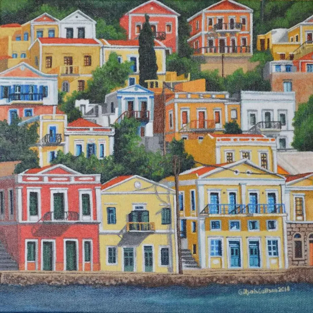 yakınlaştır "symi" eseri GÜLŞAH ÇALHAN tarafından 2018 yılında 25x25 cm ölçülerinde Tuval üzeri yağlı boya tekniği ile yapılmıştır.