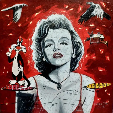 HAKAN ADA — “Düş”, 2018 "Düş" eseri HAKAN ADA tarafından 2018 yılında 25x25 cm ölçülerinde Tuval üzeri akrilik boya tekniği ile yapılmıştır.