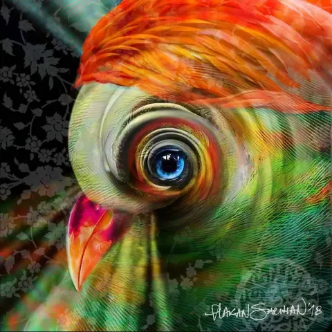 HAKAN SARIHAN — 2018 Bu eser HAKAN SARIHAN tarafından 2018 yılında 25x25 cm ölçülerinde Tuval üzeri karışık teknik tekniği ile yapılmıştır.