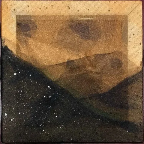 HAVA KÜÇÜKÖNER — 2018 Bu eser HAVA KÜÇÜKÖNER tarafından 2018 yılında 25x25 cm ölçülerinde Tuval üzeri karışık teknik tekniği ile yapılmıştır.