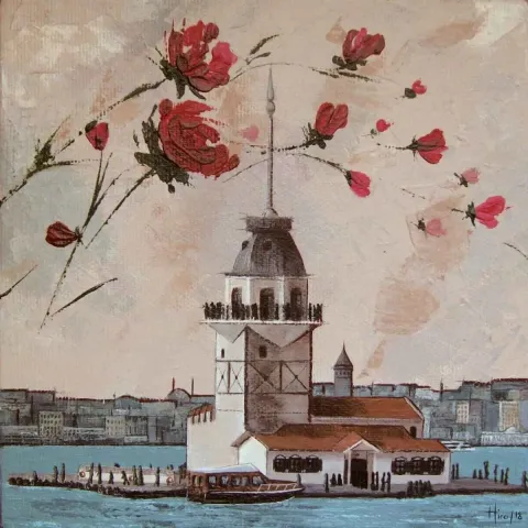 Bu eser HİRA YILMAZ tarafından 2018 yılında 25x25 cm ölçülerinde Tuval üzeri akrilik boya tekniği ile yapılmıştır.
