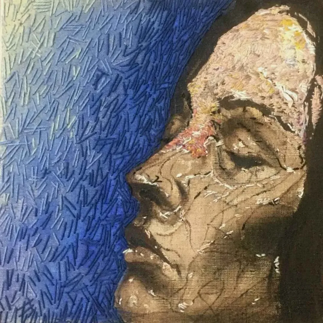 KÜBRA ARSLAN — 2018 Bu eser KÜBRA ARSLAN tarafından 2018 yılında 25x25 cm ölçülerinde Tuval üzeri iplik dokuma tekniği ile yapılmıştır.