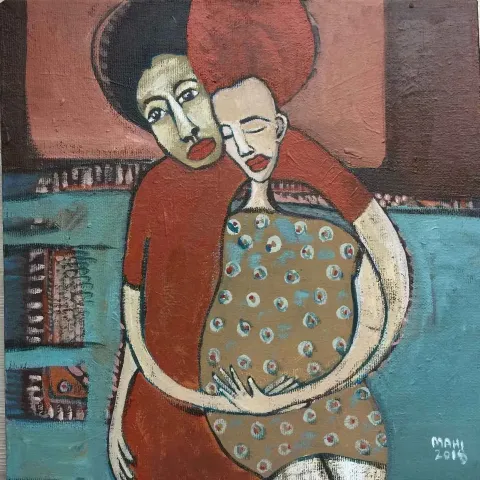 Bu eser MAHROKH FOULADİAN tarafından 2018 yılında 25x25 cm ölçülerinde Tuval üzeri akrilik boya tekniği ile yapılmıştır.