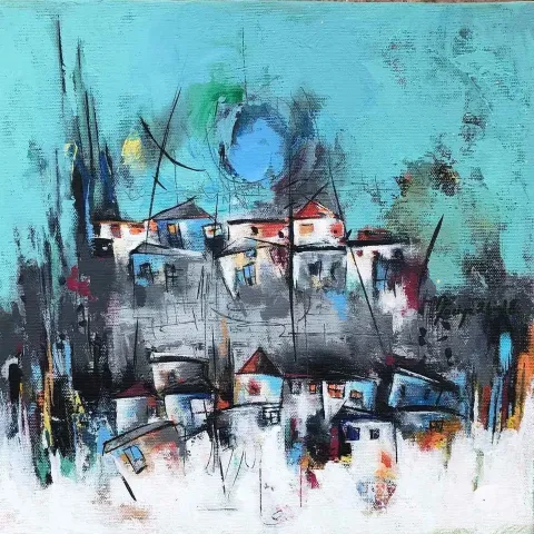 NACİYE BOZDOĞAN AKBAŞ — 2018 Bu eser NACİYE BOZDOĞAN AKBAŞ tarafından 2018 yılında 25x25 cm ölçülerinde Tuval üzeri akrilik boya tekniği ile yapılmıştır.