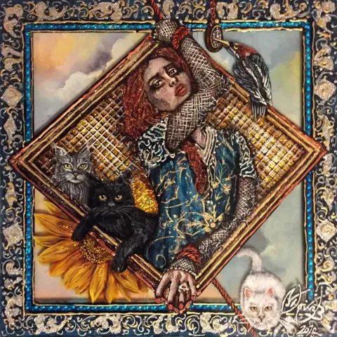 NİLGÜN BAYRAKTAROĞLU — 2018 Bu eser NİLGÜN BAYRAKTAROĞLU tarafından 2018 yılında 25x25 cm ölçülerinde Karışık teknik tekniği ile yapılmıştır.