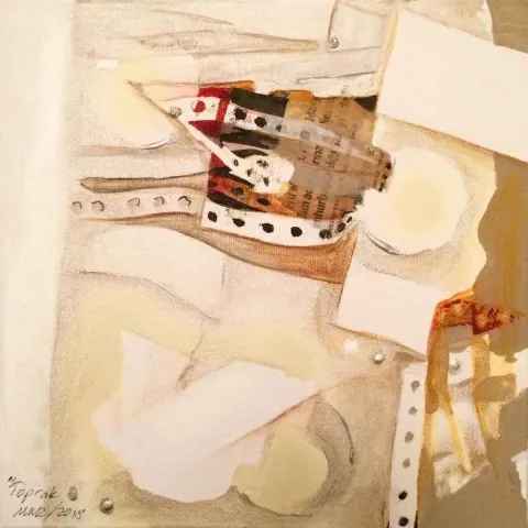 "toprak" eseri NUR GÖKBULUT tarafından 2018 yılında 25x25 cm ölçülerinde Tuval üzeri yağlı boya tekniği ile yapılmıştır.