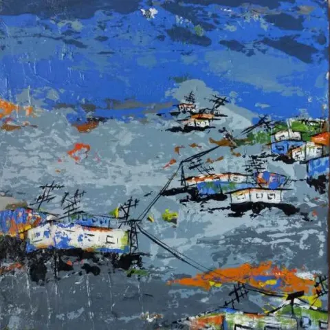 OBEN YILMAZ — 2018 Bu eser OBEN YILMAZ tarafından 2018 yılında 25x25 cm ölçülerinde Tuval üzeri akrilik boya tekniği ile yapılmıştır.