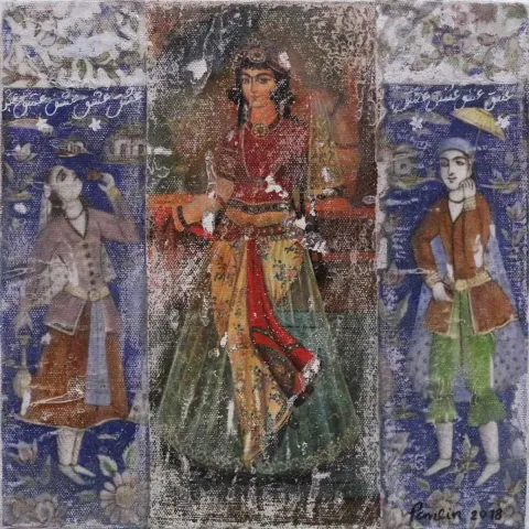 Bu eser PARVİN GHORBANZADEH DİZAJİ tarafından 2018 yılında 25x25 cm ölçülerinde Tuval üzeri karışık teknik tekniği ile yapılmıştır.