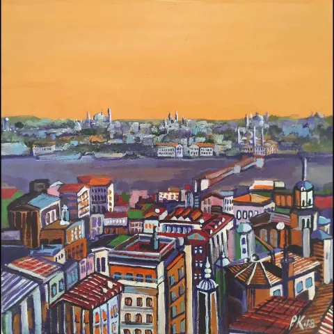 Bu eser PINAR KAYA tarafından 2018 yılında 25x25 cm ölçülerinde Tuval üzeri akrilik boya tekniği ile yapılmıştır.