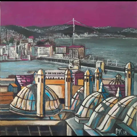 Bu eser PINAR KAYA tarafından 2018 yılında 25x25 cm ölçülerinde Tuval üzeri akrilik boya tekniği ile yapılmıştır.