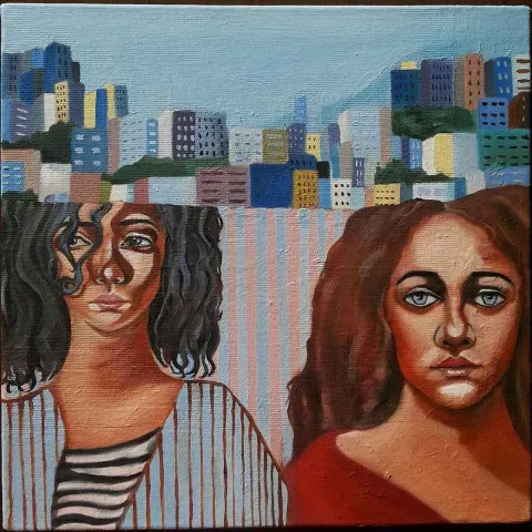 Bu eser SARA NEKOEİ FARD tarafından 2018 yılında 25x25 cm ölçülerinde Tuval üzeri akrilik boya tekniği ile yapılmıştır.