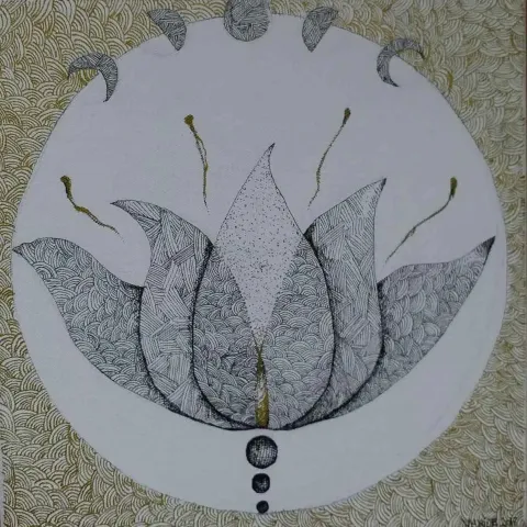 Bu eser VAHİDE TARTAN tarafından 2018 yılında 25x25 cm ölçülerinde Tuval üzeri akrilik boya tekniği ile yapılmıştır.