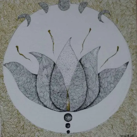 Bu eser VAHİDE TARTAN tarafından 2018 yılında 25x25 cm ölçülerinde Tuval üzeri akrilik boya tekniği ile yapılmıştır.