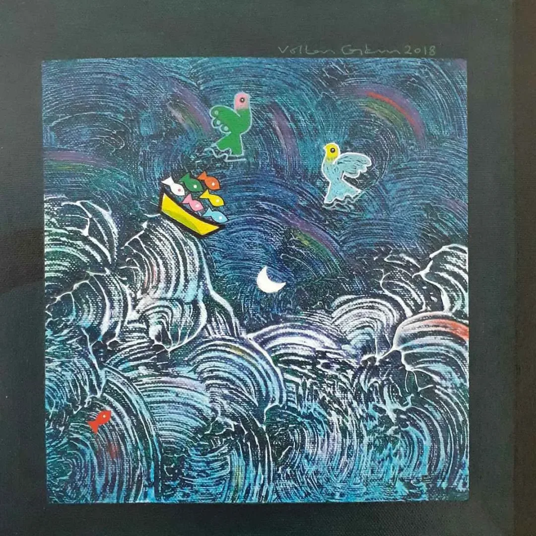 yakınlaştır "İsimsiz" eseri VOLKAN COŞKUN tarafından 2018 yılında 25x25 cm ölçülerinde Tuval üzeri yağlı boya tekniği ile yapılmıştır.