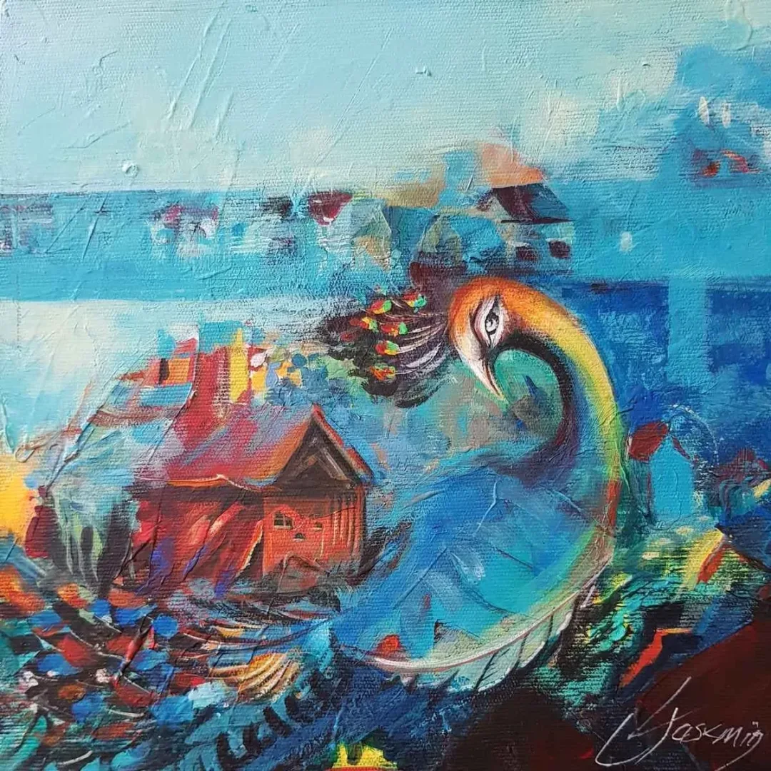 YASEMİN GÜLER YILDIZ — 2018 Bu eser YASEMİN GÜLER YILDIZ tarafından 2018 yılında 25x25 cm ölçülerinde Tuval üzeri akrilik boya tekniği ile yapılmıştır.