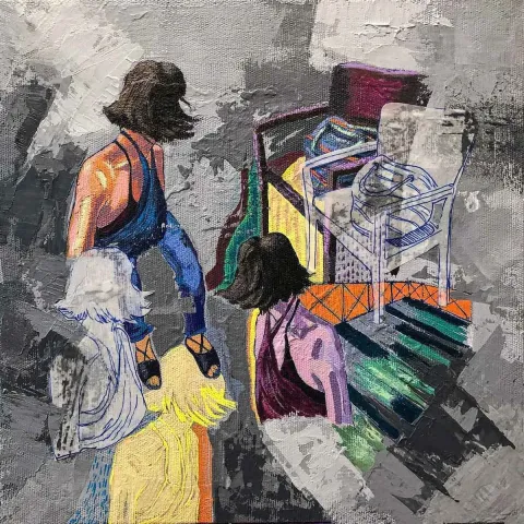 Bu eser ZEYNEP ABACI tarafından 2018 yılında 25x25 cm ölçülerinde Tuval üzeri akrilik boya tekniği ile yapılmıştır.