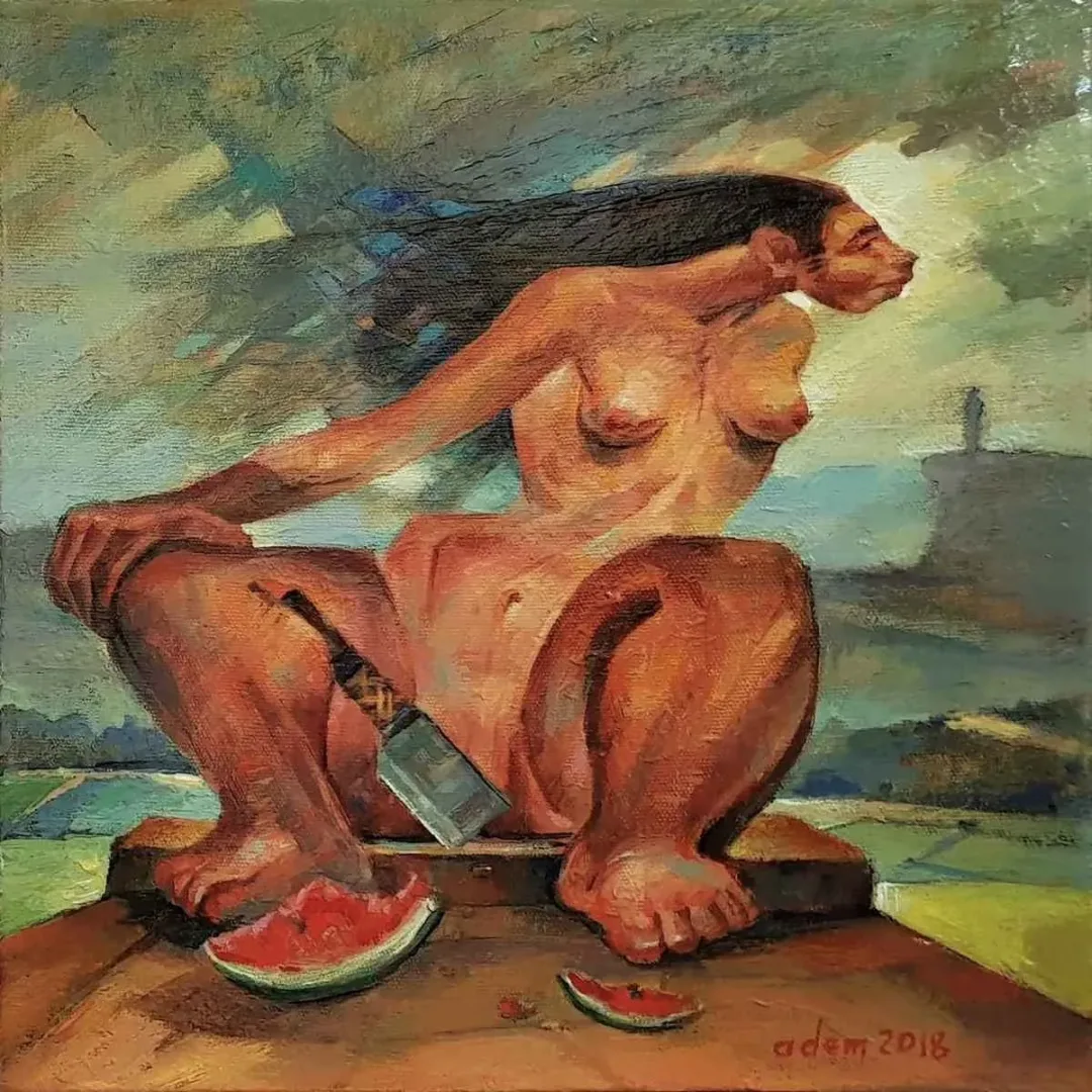 yakınlaştır "amel" eseri ADEM BAŞPINAR tarafından 2018 yılında 25x25 cm ölçülerinde Tuval üzeri yağlı boya tekniği ile yapılmıştır.