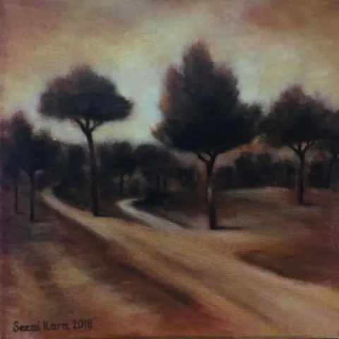 SEZAİ KARA — 2018 Bu eser SEZAİ KARA tarafından 2018 yılında 25x25 cm ölçülerinde Tuval üzeri yağlı boya tekniği ile yapılmıştır.
