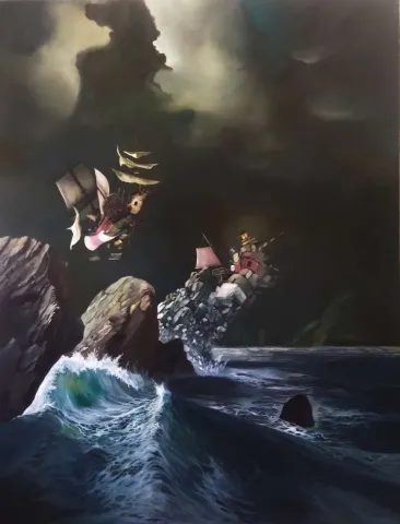 AĞIT UĞUR ULUDAĞ — “Benliğin Kaybı”, 2019 "Benliğin Kaybı" eseri AĞIT UĞUR ULUDAĞ tarafından 2019 yılında 170x135 cm ölçülerinde Tuval üzeri yağlı boya tekniği ile yapılmıştır.