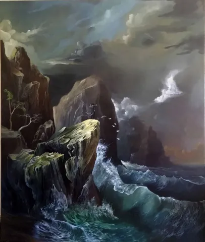 AĞIT UĞUR ULUDAĞ — “Yalnızlık Senfonisi”, 2019 "Yalnızlık Senfonisi" eseri AĞIT UĞUR ULUDAĞ tarafından 2019 yılında 180x160 cm ölçülerinde Tuval üzeri yağlı boya tekniği ile yapılmıştır.
