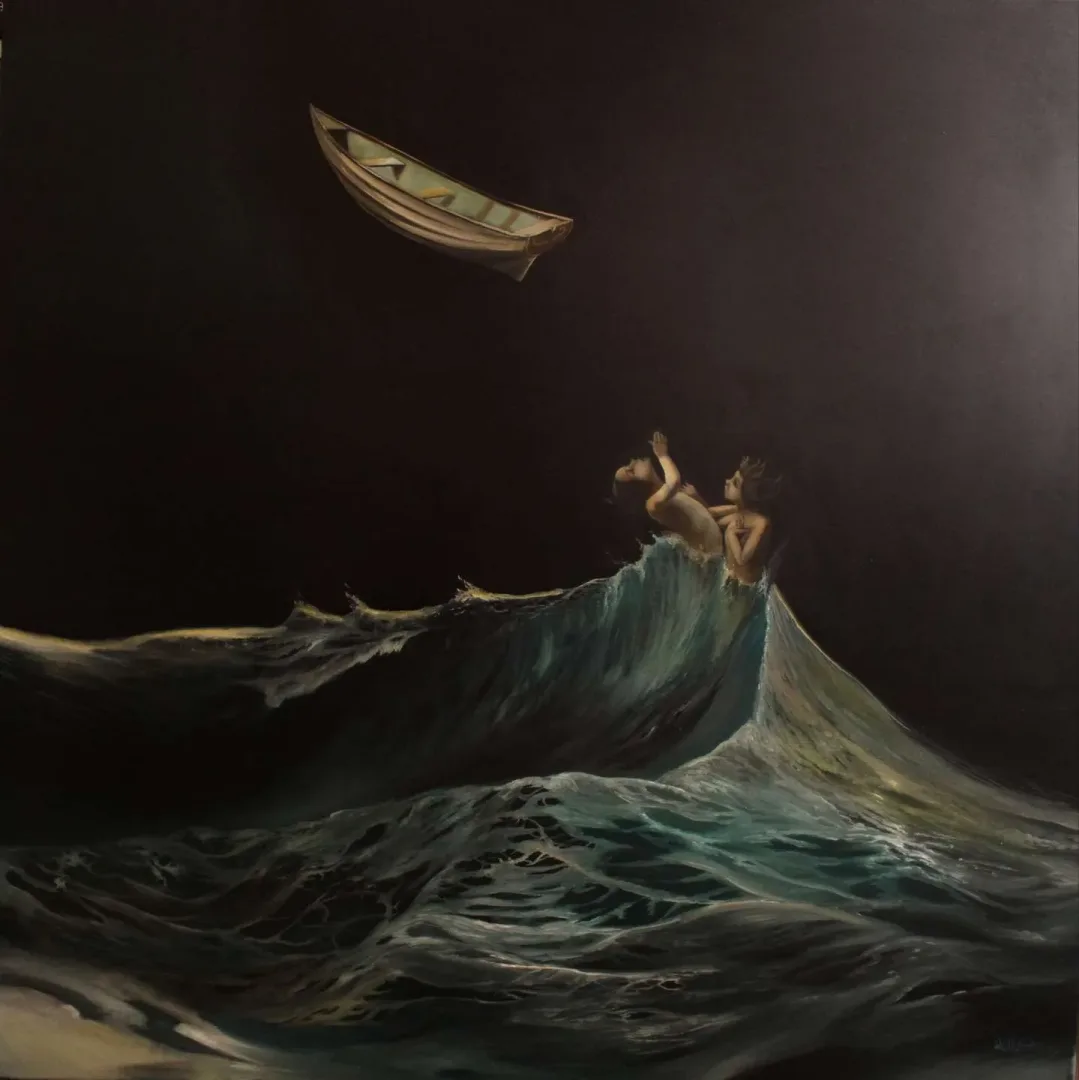 yakınlaştır "Bir rüya için ağıt" eseri AĞIT UĞUR ULUDAĞ tarafından 2019 yılında 100x100 cm ölçülerinde Tuval üzeri yağlı boya tekniği ile yapılmıştır.