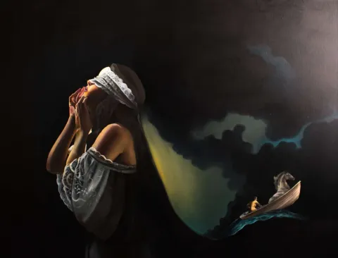 AĞIT UĞUR ULUDAĞ — “Kurtuluş Arzusu”, 2019 "Kurtuluş Arzusu" eseri AĞIT UĞUR ULUDAĞ tarafından 2019 yılında 120x90 cm ölçülerinde Tuval üzeri yağlı boya tekniği ile yapılmıştır.