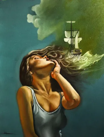 AĞIT UĞUR ULUDAĞ — “Duygulanım”, 2019 "Duygulanım" eseri AĞIT UĞUR ULUDAĞ tarafından 2019 yılında 80x60 cm ölçülerinde Tuval üzeri yağlı boya tekniği ile yapılmıştır.