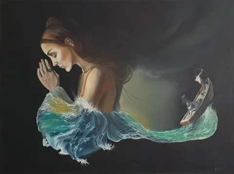 AĞIT UĞUR ULUDAĞ Bu eser AĞIT UĞUR ULUDAĞ tarafından 90x120 cm ölçülerinde Tuval üzeri yağlı boya tekniği ile yapılmıştır.