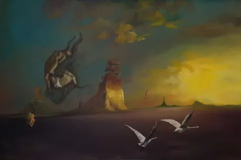 AĞIT UĞUR ULUDAĞ Bu eser AĞIT UĞUR ULUDAĞ tarafından 78x120 cm ölçülerinde Tuval üzeri yağlı boya tekniği ile yapılmıştır.