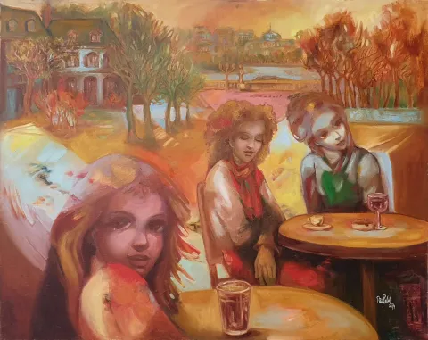 Bu eser FİLİZ PELİT tarafından 2014 yılında 65x80 cm ölçülerinde Tuval üzeri yağlı boya tekniği ile yapılmıştır.