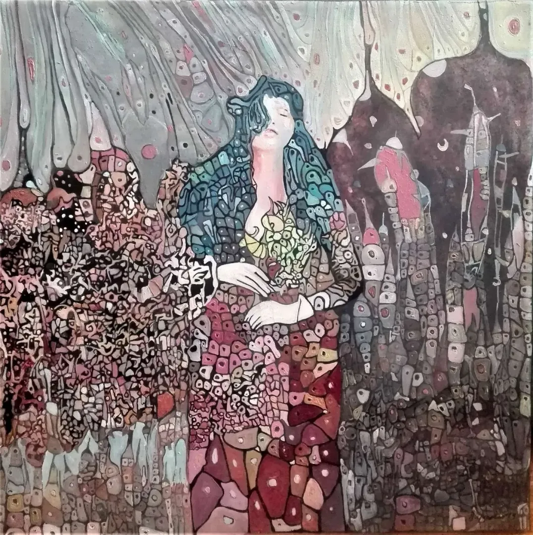 BİNNUR YÜCEBAŞ RUOCCO — 2019 Bu eser BİNNUR YÜCEBAŞ RUOCCO tarafından 2019 yılında 40x40 cm ölçülerinde Tuval üzeri yağlı boya tekniği ile yapılmıştır.